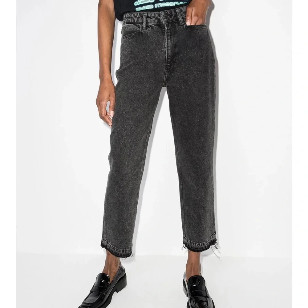 Paige Denim Sarah Straight Ankle Jeans Undone Hem Priscilla Deconstructed NWT - Picture 1 of 16